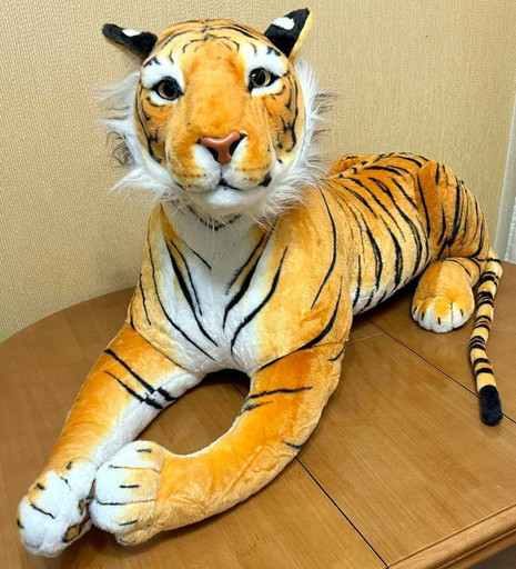 Большой плюшевый тигр 150 см обьемный размер, реалистичная игрушка