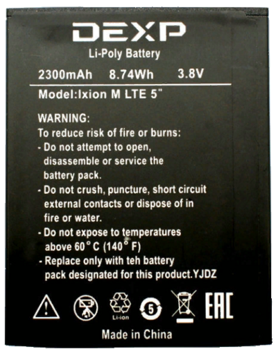 Аккумулятор для Dexp Ixion M