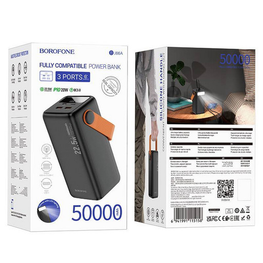 Портативный аккумулятор Borofone BJ66A Magnifico 22.5W + PD 20W (50000mAh) (черный)
