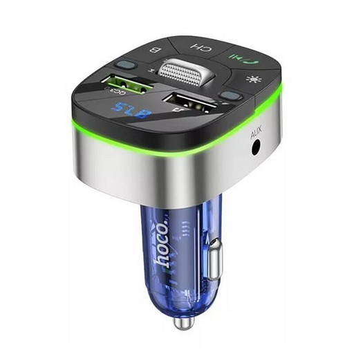 FM-Модулятор Hoco E71 Crystal QC3.0  (темно-синий)