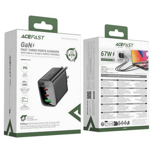 Сетевое зарядное устройство ACEFAST A108 PD 67W GaN (черный)