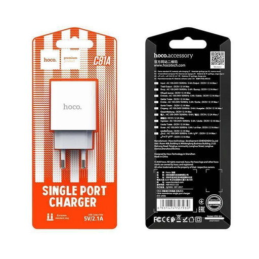 Сетевое зарядное устройство Hoco C81A Asombroso 2400mAh (белый)