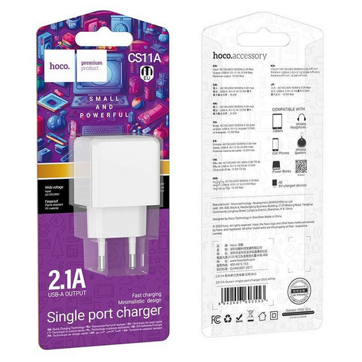 Сетевое зарядное устройство Hoco CS11A 2100 mAh (белый)