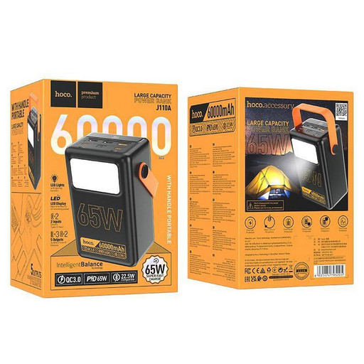 Портативный аккумулятор Hoco J110A Powerful 22.5W 65W (60000 mAh) (черный)