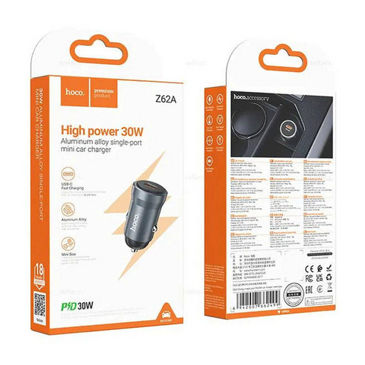 Автомобильное зарядное устройство Hoco Z62A Energy PD 30W (металлик)