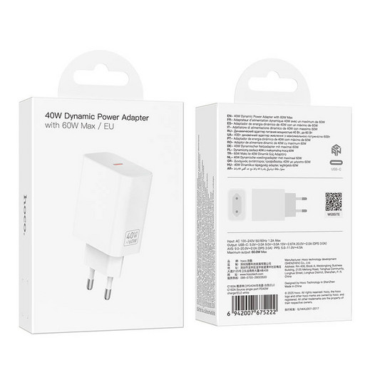 Сетевое зарядное устройство Borofone C162A Source PD 40W (белый)