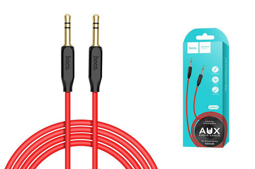 Аудиокабель Hoco UPA11 AUX 3.5 mm красный