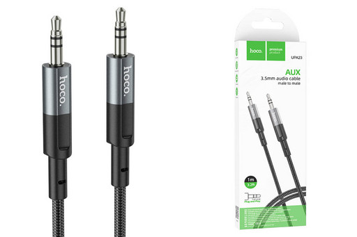 Аудиокабель Hoco UPA23 AUX 3.5 mm серый