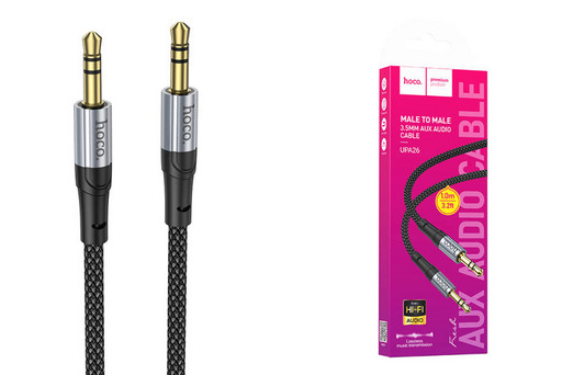 Аудиокабель Hoco UPA26 AUX 3.5 mm черный