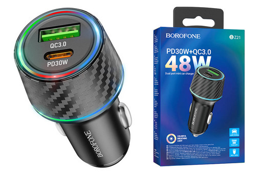 Автомобильное зарядное устройство Borofone BZ21 PD+QC 3.0