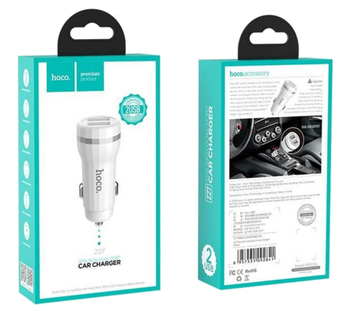 Автомобильное зарядное устройство Hoco Z27 + кабель Type-C