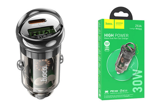Автомобильное зарядное устройство Hoco Z53A Vision USB+Type-C ( PD30W+QC3.0 )