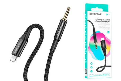 Аудиокабель Borofone BL7 ( Lightning-AUX ) черный