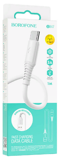 Кабель Borofone BX47 ( USB-Type-C ) 3.0А 1.0м черный