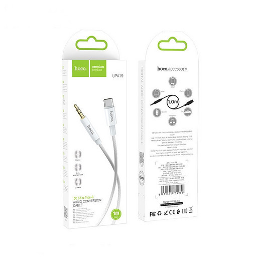 Аудиокабель Hoco UPA19 ( Type-C - Jack 3.5 ) серебристый