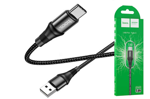 Кабель Hoco X50 ( USB-Type-C ) 1.0м черный