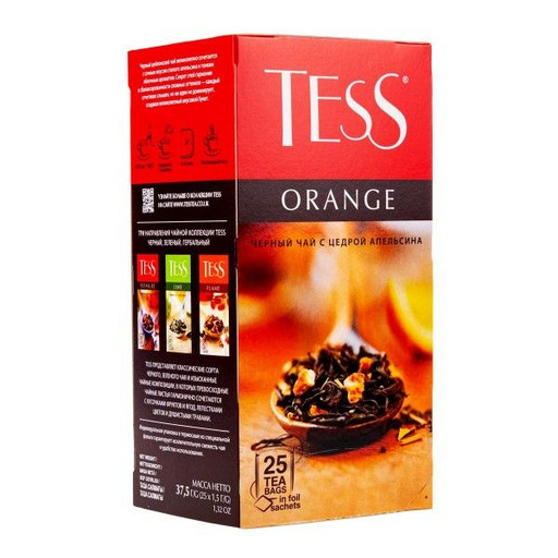 Чай Tess Orange черный ф/п конверт 25*1,5г