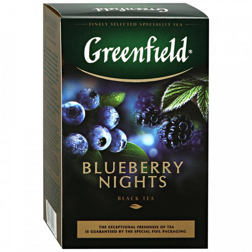 Чай Greenfield Blueberry Nights черный конверт ф/п с/я 25*1,5г