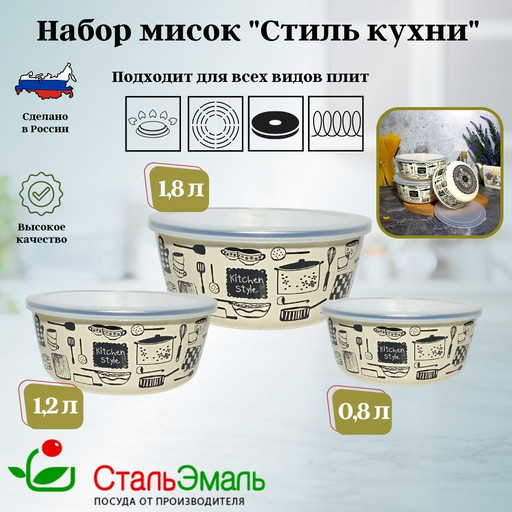 Набор из 3 пред.№47 "Стиль кухни", слон. кость, 1DM47PL