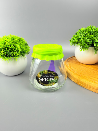 Банка д/хран.ст. 260мл ТО63 с кр. салатовая + ложка "Beautiful home SPICES  00483-00691