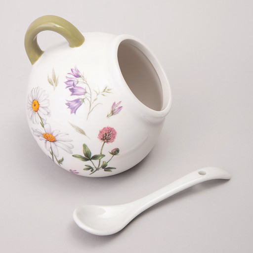СОЛОНКА С ЛОЖКОЙ AGNESS "FLOWER STORY" 9,5*10 СМ 170 МЛ 358-2183