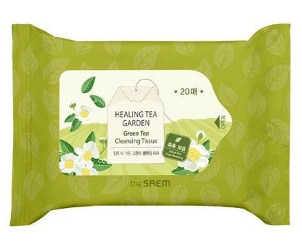 Очищающие салфетки для снятия макияжа The Saem Healing Tea Garden Green Tea Cleansing Tissue