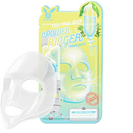 Успокаивающая тканевая маска с чайным деревом Elizavecca Tea Tree Deep Power Ringer Mask Pack