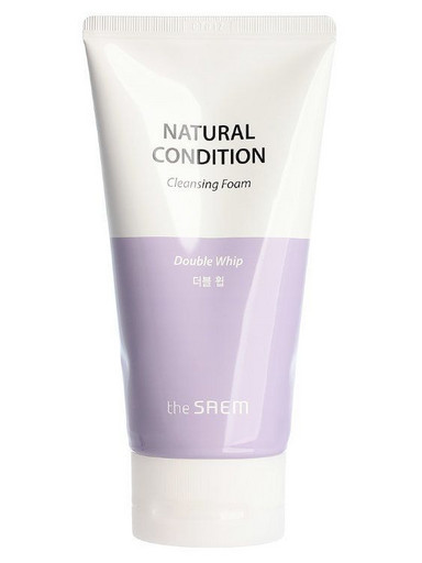 Мелкопузырьковая глубокоочищающая пенка для умывания The Saem Natural Condition Cleansing Foam Double Whip