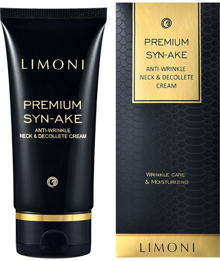 Антивозрастной крем для шеи и декольте со змеиным ядом Limoni Premium Syn-Ake Anti-Wrinkle Neck&Decollete Cream