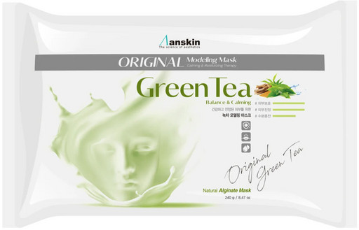 Альгинатная маска успокаивающая с экстрактом зеленого чая Anskin Modeling Mask Green Tea For Balance & Calming