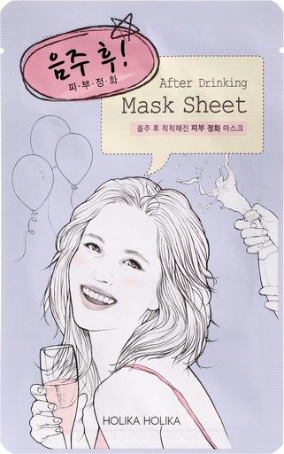 Увлажняющая освежающая тканевая детокс-маска Holika Holika After Drinking Mask Sheet