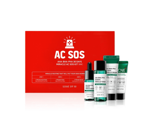 Набор миниатюр с кислотами для проблемной кожи Some By Mi AC SOS AHA-BHA-PHA 30 Days Miracle AC SOS Kit
