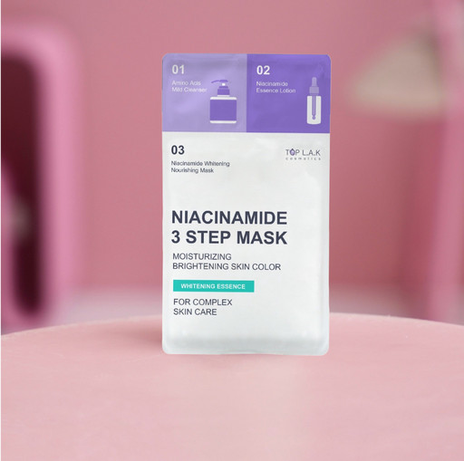 Трехэтапная осветляющая маска для лица с ниацинамидом TOP L.A.K. Cosmetics Niacinamide 3 Step Mask