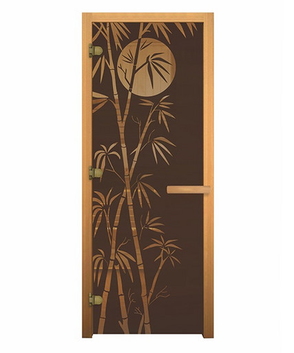 Дверь стекло Бронза Матовая "Бамбук" 1900*700 (8мм, 3 петли 710 CR) (Осина) Левая
