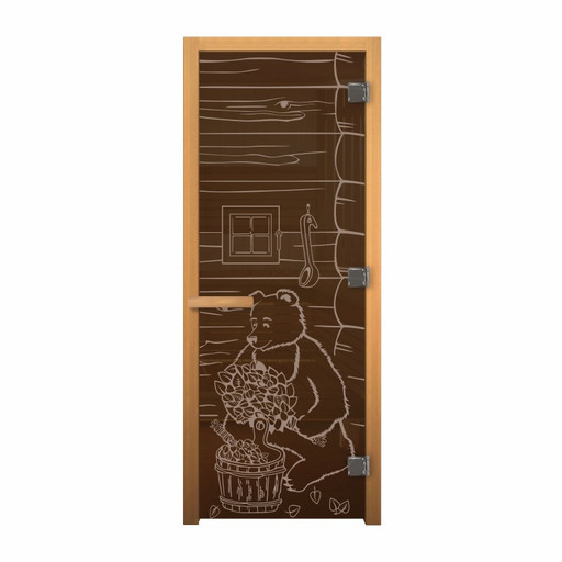 Дверь стекло  "Мишка" 1900*700