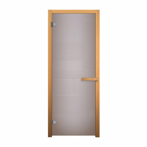 Дверь стекло Сатин Матовая (6мм, 2 петли 710) (Магнит) (Осина)