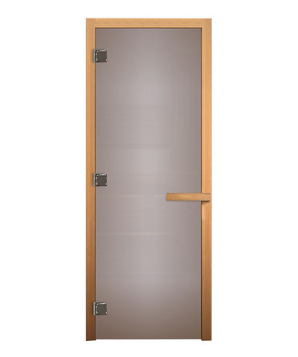 Дверь стекло Сатин Матовая 1900*700мм (8мм, 3 петли 710 CR) (Магнит) (Хвоя) левая