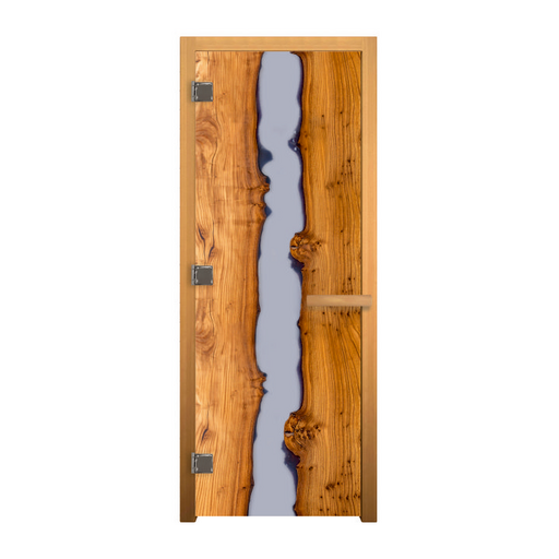 Дверь стекло Декор "Слэб" Люкс 1900х700 (8мм, 3 петли 710 CR) (ОСИНА) левая
