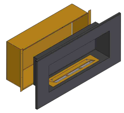 Теплоизоляционный корпус для встраивания в мебель для очага 1000 мм (ZeFire)