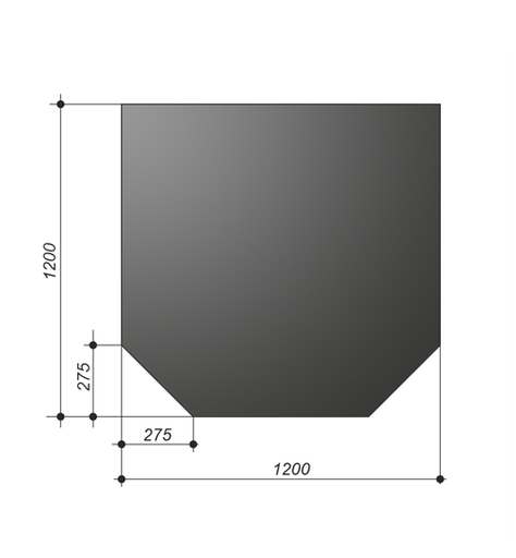 Лист предтопочный 1200х1200х2 мм. Призматик