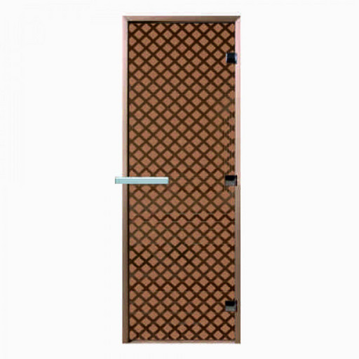 Дверь Паромакс стекло 8 мм "Мираж бронза матовая" 190*70 для бани и сауны