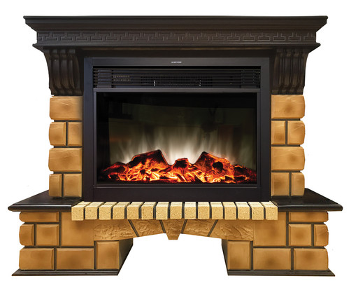 Камин Real Flame Stone Brick 26 AO с Moonblaze Lux BL S