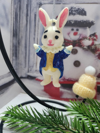 Елочная игрушка серии Цирк "Кролик" (ВОСК)