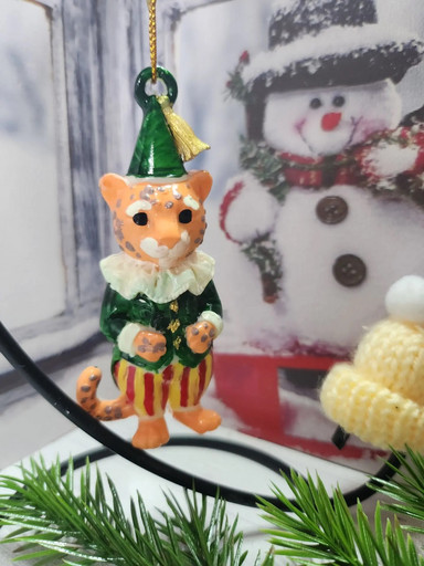 Елочная игрушка серии Цирк "Леопард" (ВОСК)