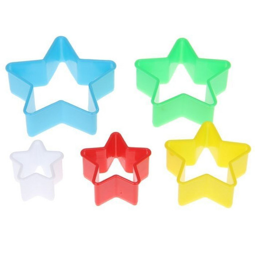Набор форм для печенья Звезда из 5 штук, цвет МИКС