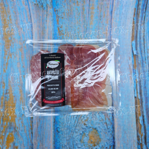 Antipasto Di Salumi Prosciutto crudo, Salame Milano, Coppa (Фиоруччи Антипасто нарезка Прошутто крудо, Салями Милано, Коппа) 120г.