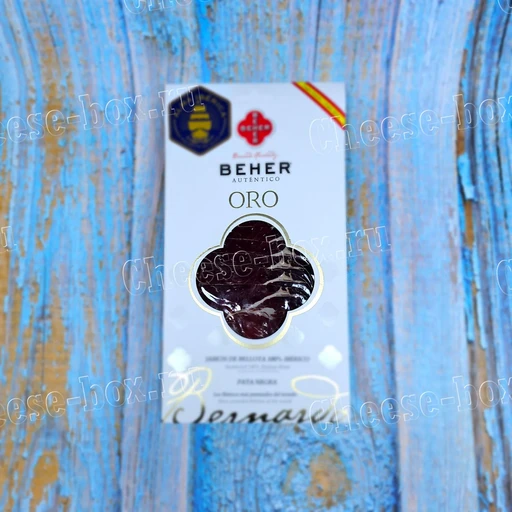 Jamón 100% ibérico loncheado de bellota Pata negra etiqueta Oro Beher (Нарезка хамон из 100% иберийской свиньи "Пата негра" с золотой этикеткой)