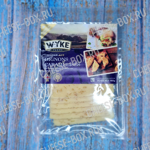 Полутвёрдый сыр Wyke Farms Cheddar Oignons caramelises (Вайк Фармс Чеддер с карамелизированным луком) 160гр