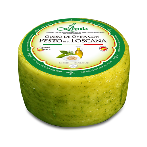 Полутвёрдый сыр Queso de Oveja 5 Meses Con Pesto De La Toscana Manchego (Манчего 5 месяцев с Тосканским соусом Песто)