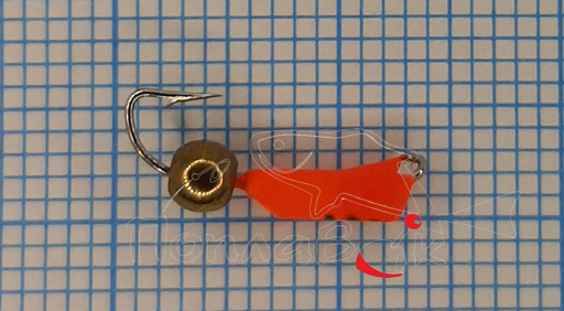 Мормышка вольфрамовая ДИК Столбик со спилом красная с латунным шаром 0,4гр